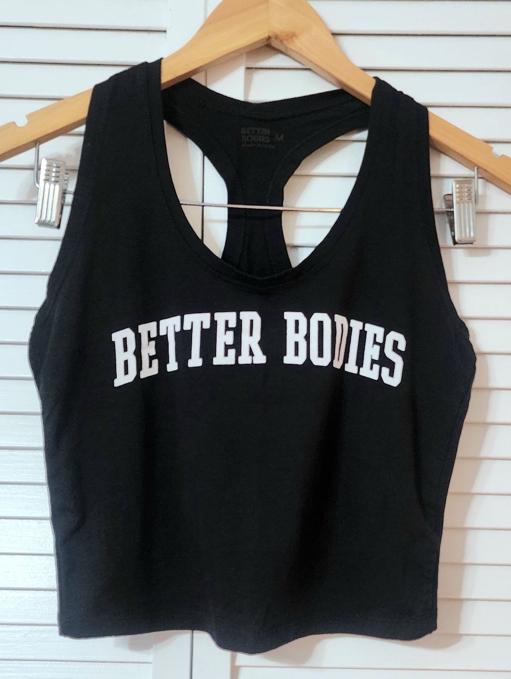 Better Bodies Black Racerback Crop T-Back Tank Top